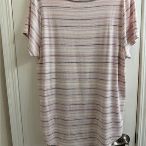 Market & Spruce Light Pink and Navy Striped Top